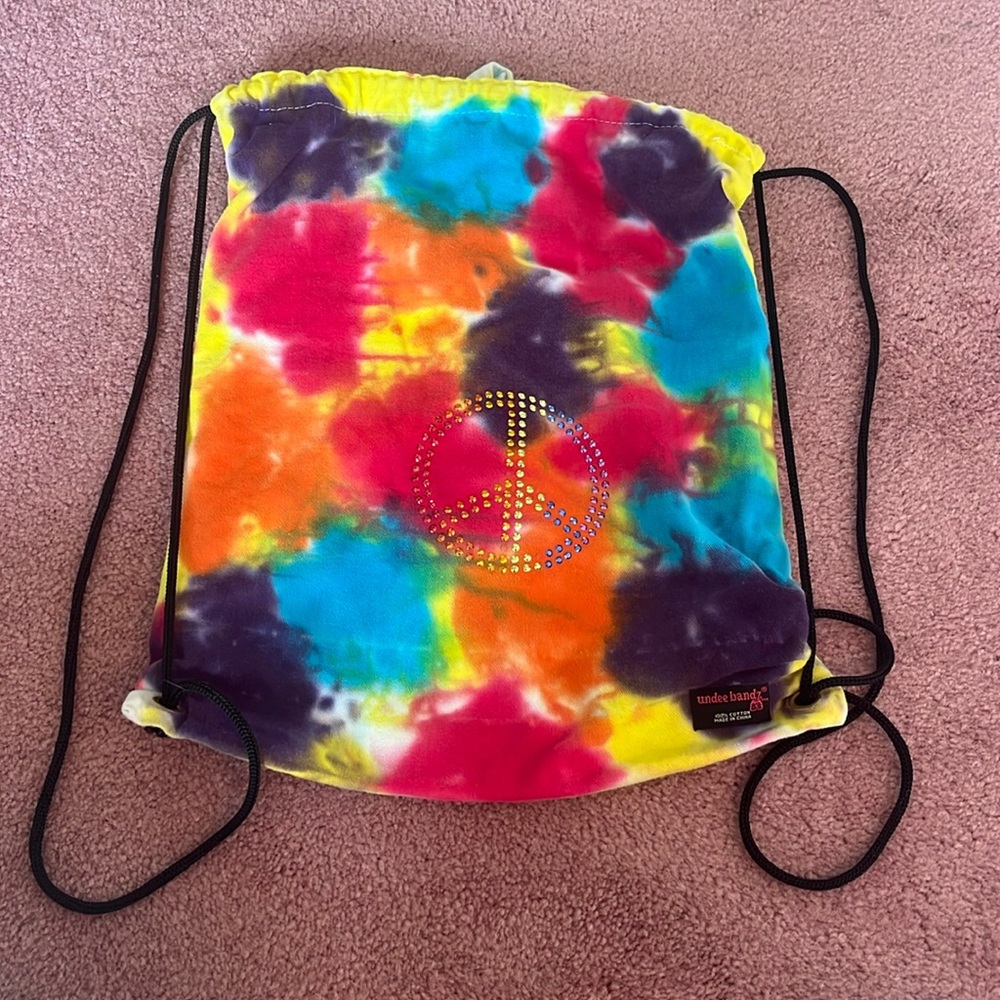UNDEE BANDZ Drawstring Bag Rainbow Tie Dye Y2K